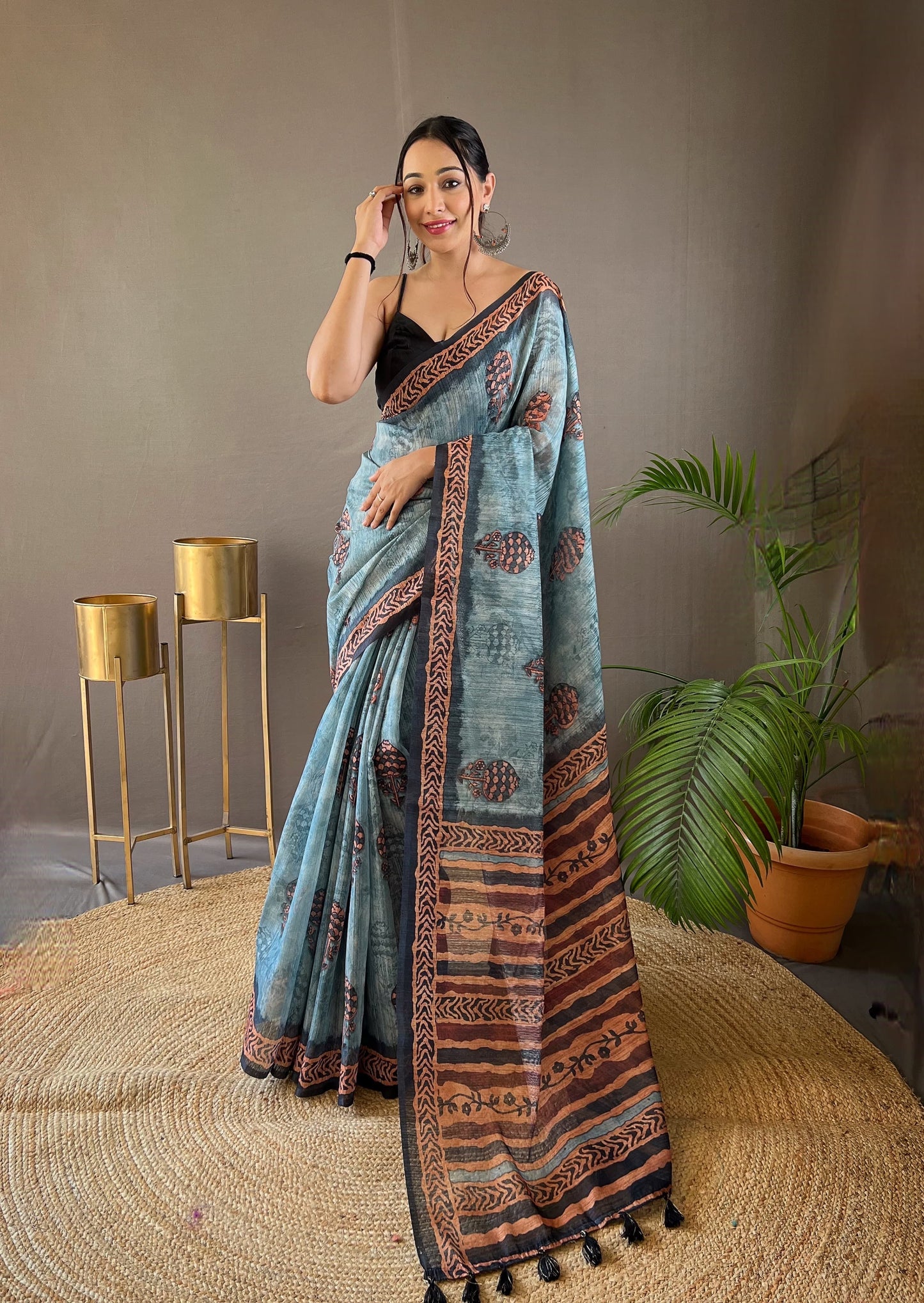 Tassel Grace Tussar Cotton Silk Saree