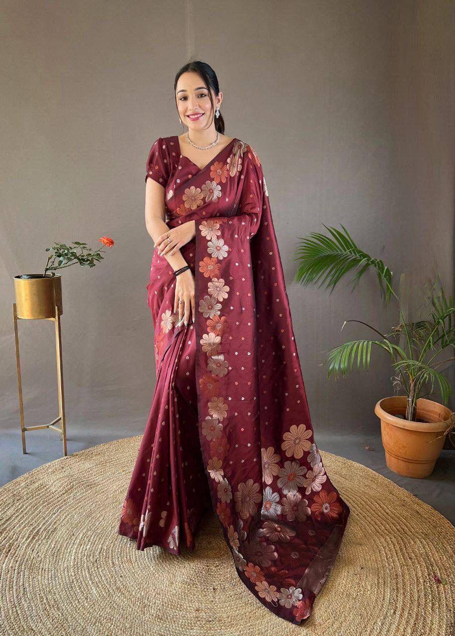 Elegance Essence Soft Lichi Silk Saree