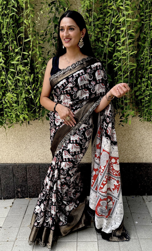 Lace Grace Semi Dola Saree