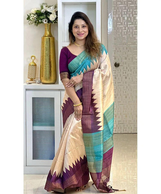 Elegance Tussar Dola Silk Saree