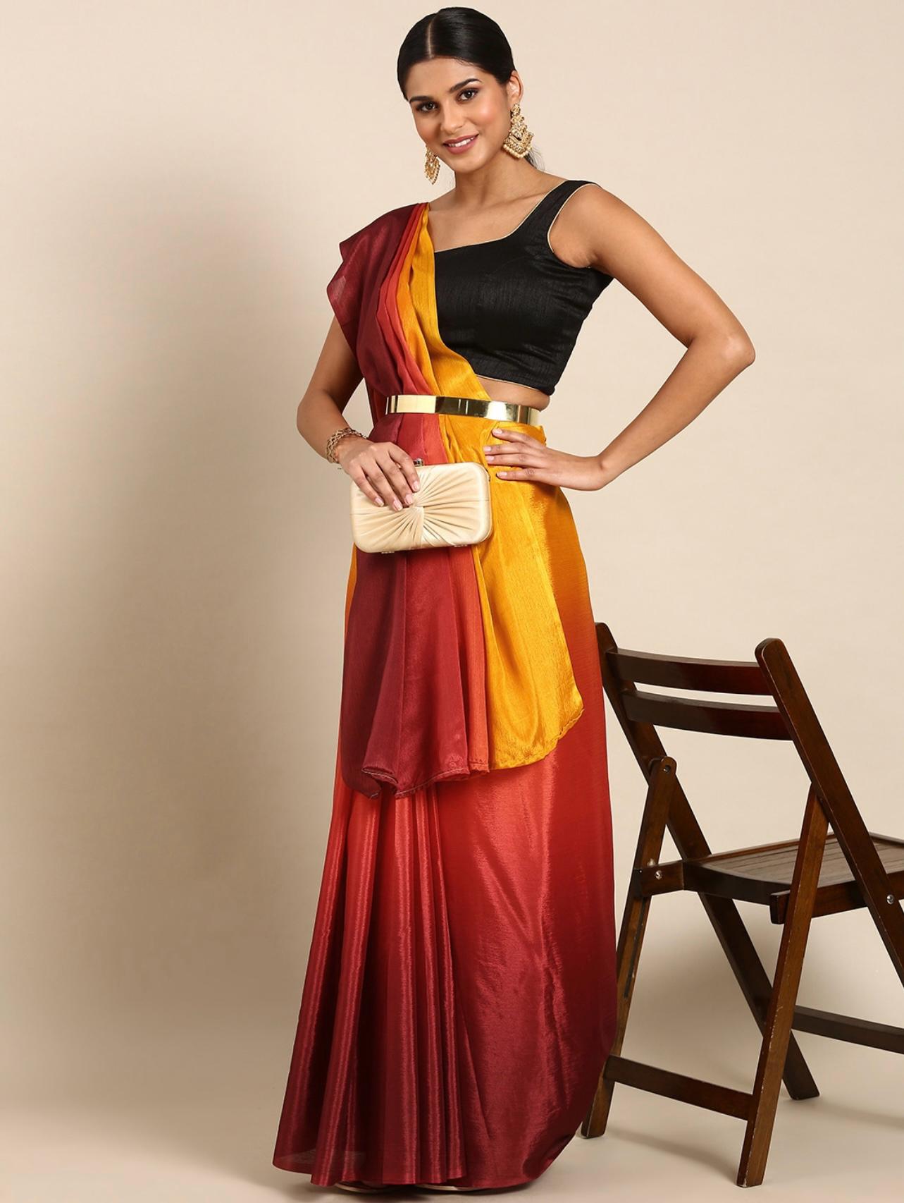 Soft Chinon Ready To Wear Saree