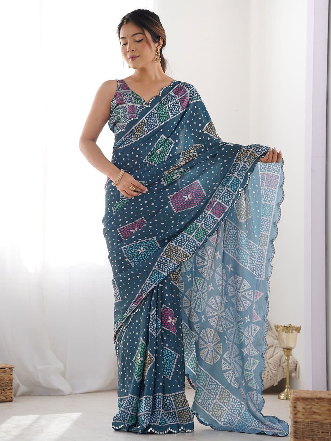 Printed Georgette Silk Saree
