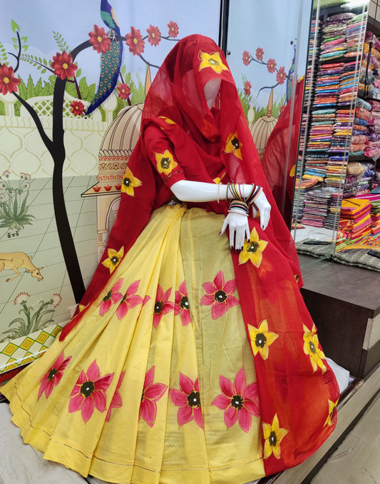 Cotton Sharbati Poshak with odhna