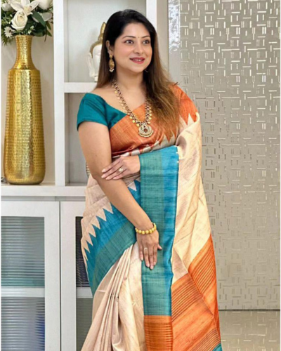 Elegance Tussar Dola Silk Saree