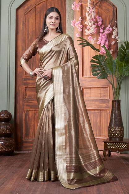 Golden Glimmer Tissue Silk Saree