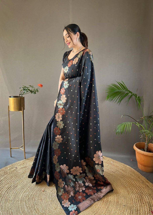 Elegance Essence Soft Lichi Silk Saree
