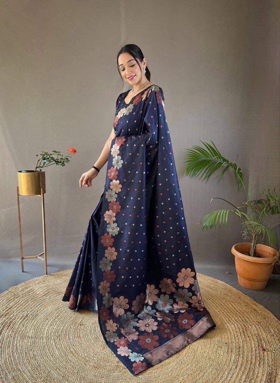 Elegance Essence Soft Lichi Silk Saree