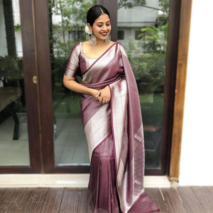 Royal Weaves Soft Lichi Silk Saree