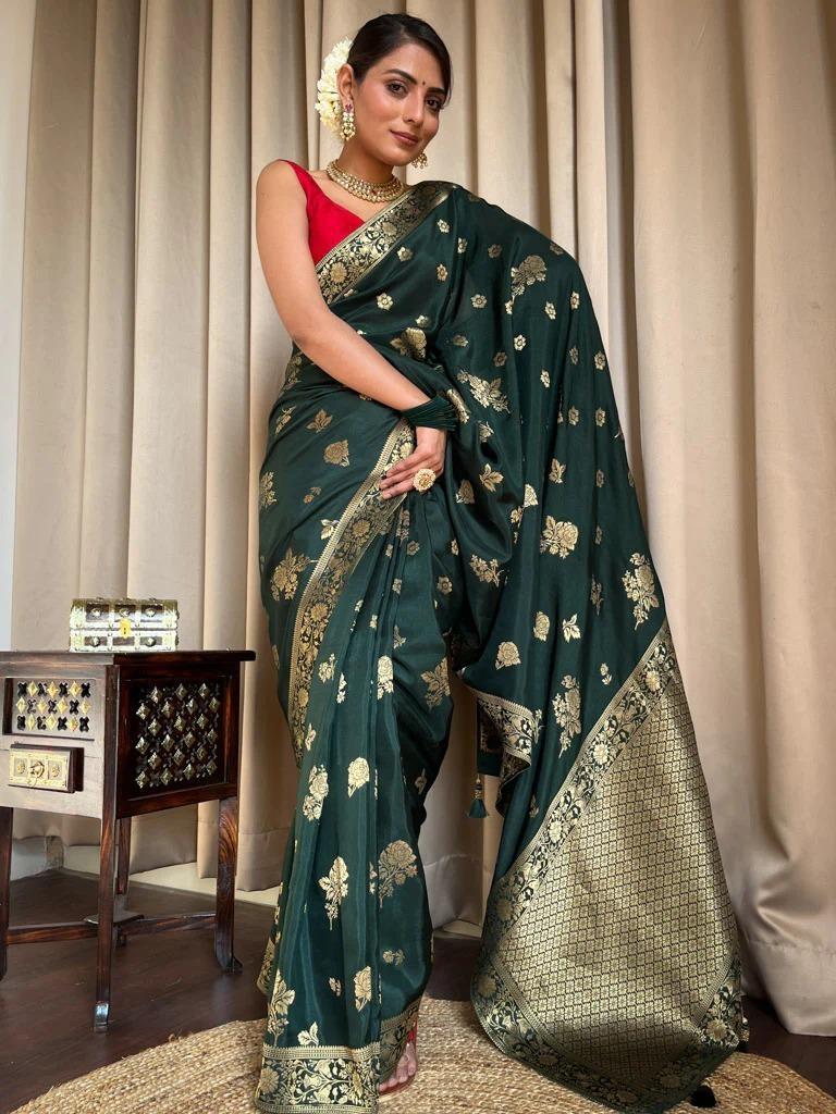 Jacquard Grace Soft Lichi Silk Saree