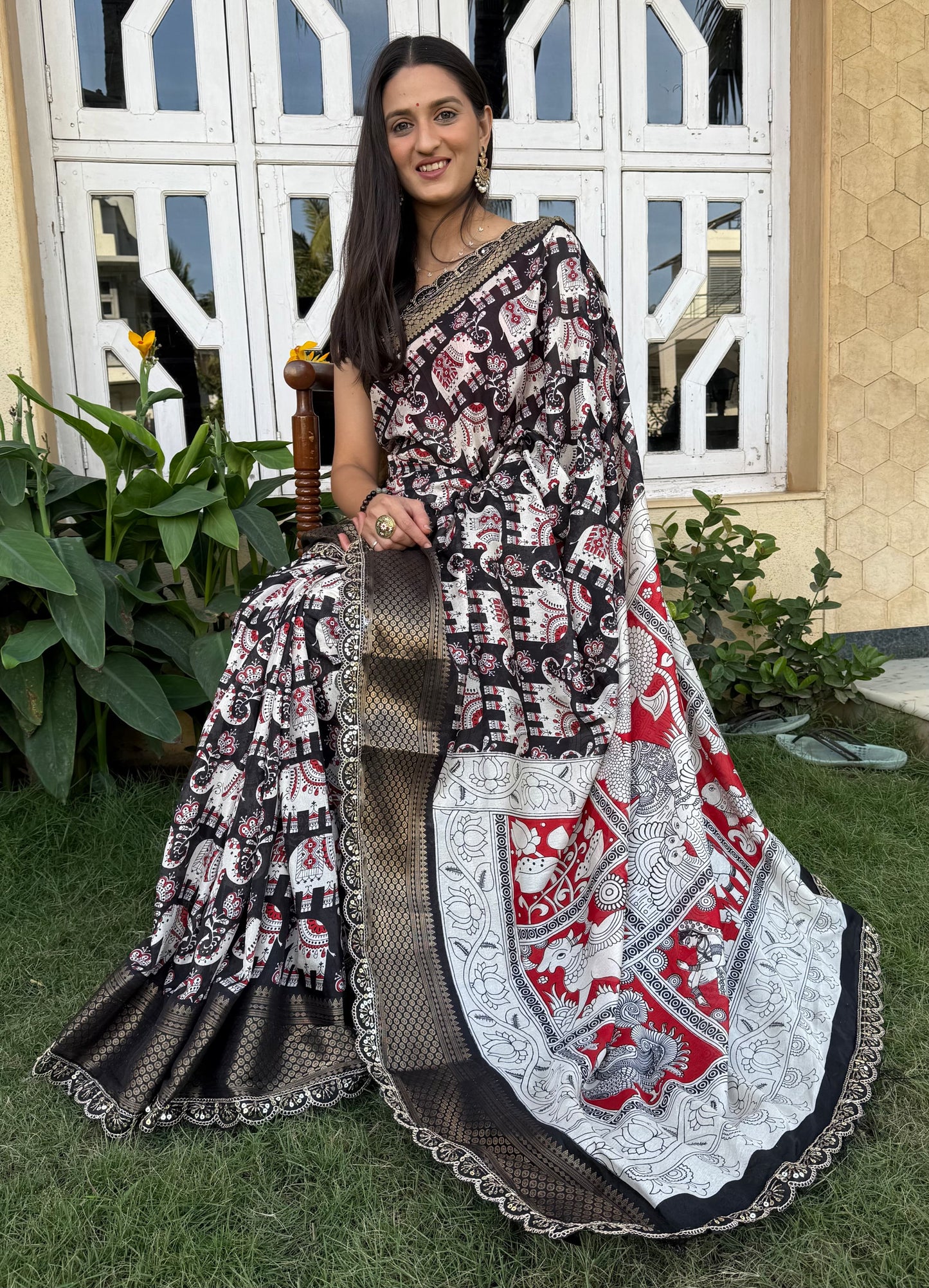 Lace Grace Semi Dola Saree