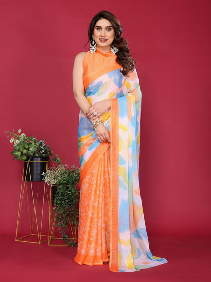 Graceful Charm Moss Chiffon Silk Saree
