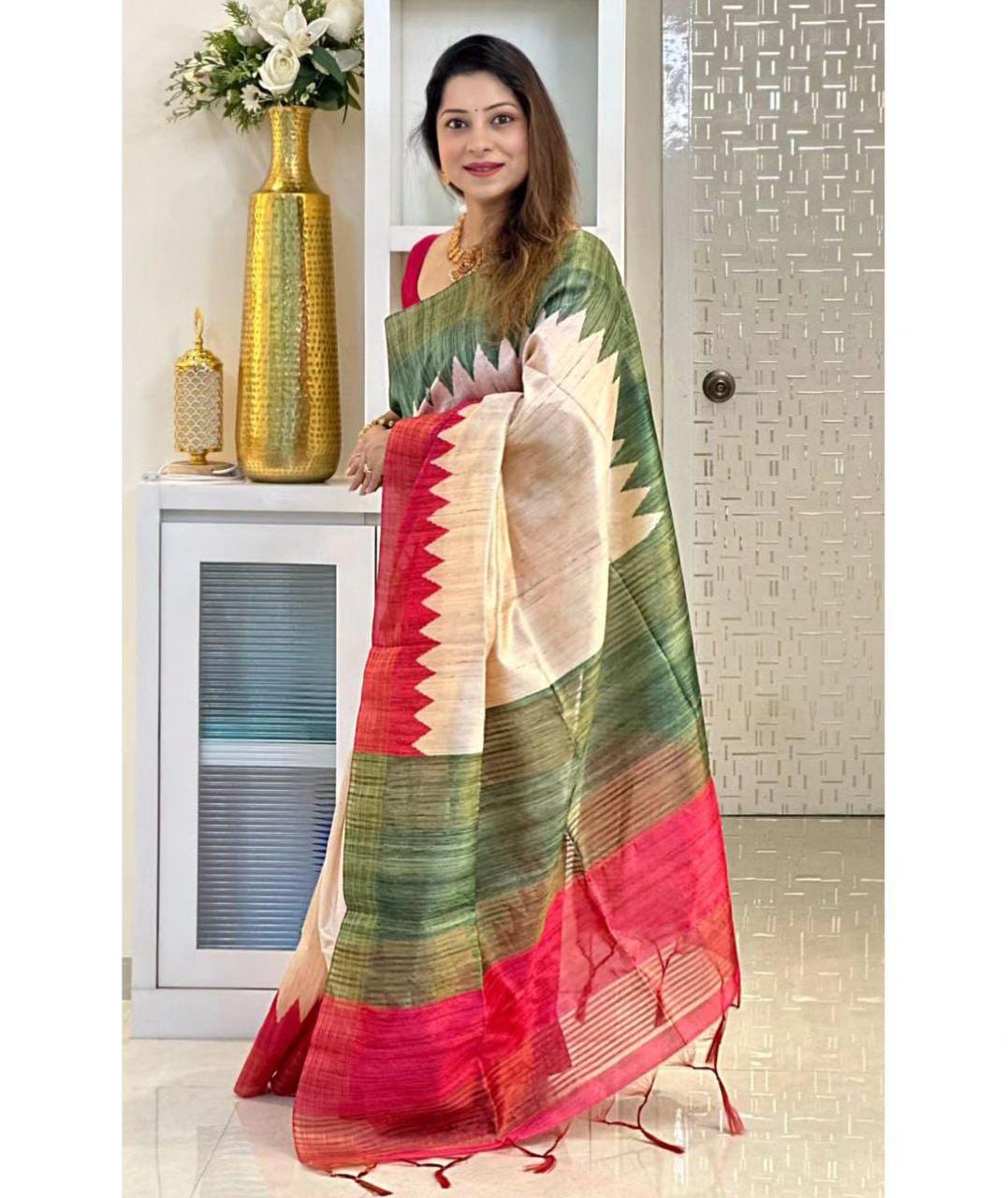Elegance Tussar Dola Silk Saree