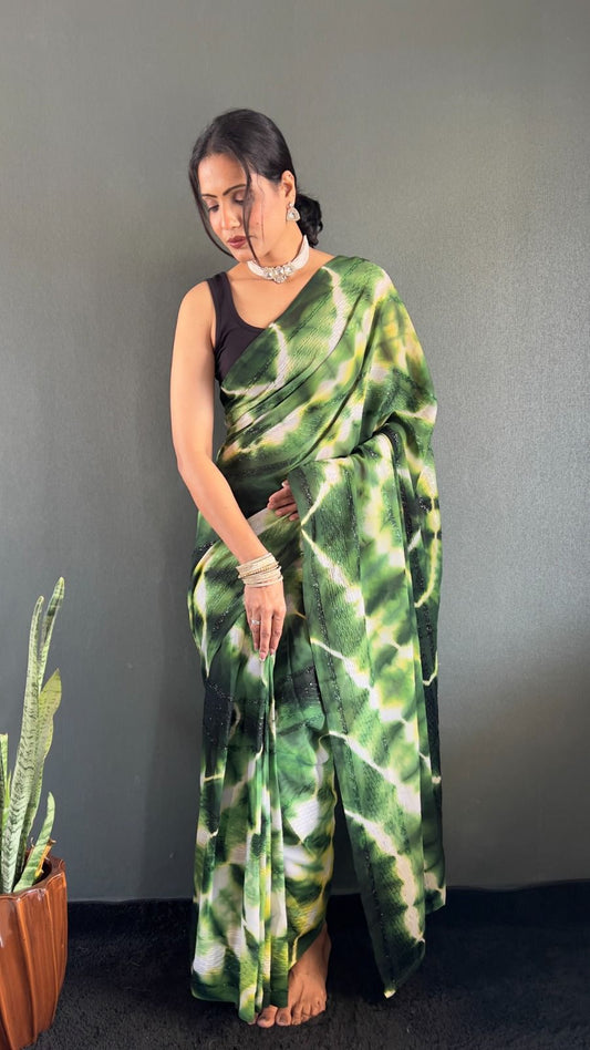 Glam Glow Georgette 1-Min Saree