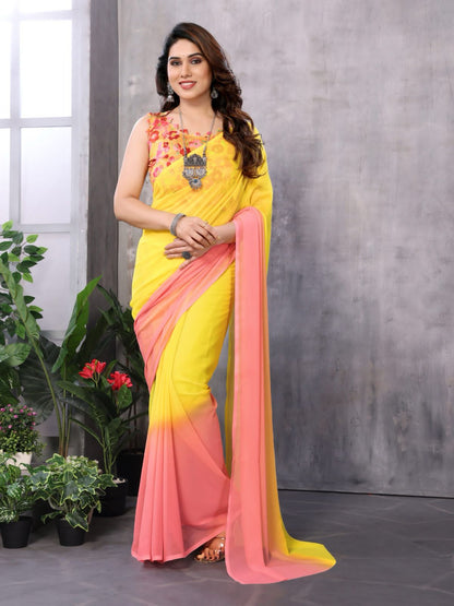 Graceful Charm Moss Chiffon Silk Saree