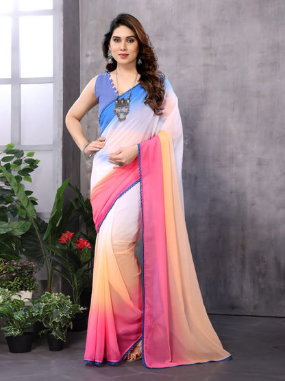 Graceful Charm Moss Chiffon Silk Saree