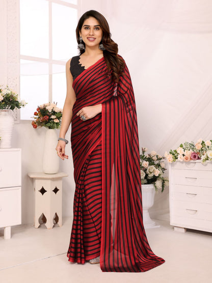 Graceful Charm Moss Chiffon Silk Saree
