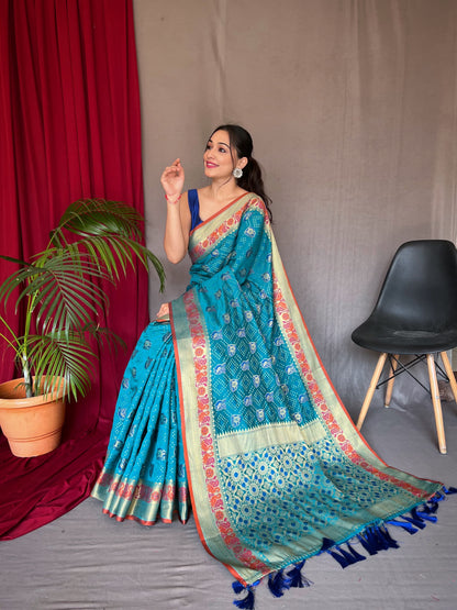 Patola Silk Saree with Paithani & Meenakari Fusion