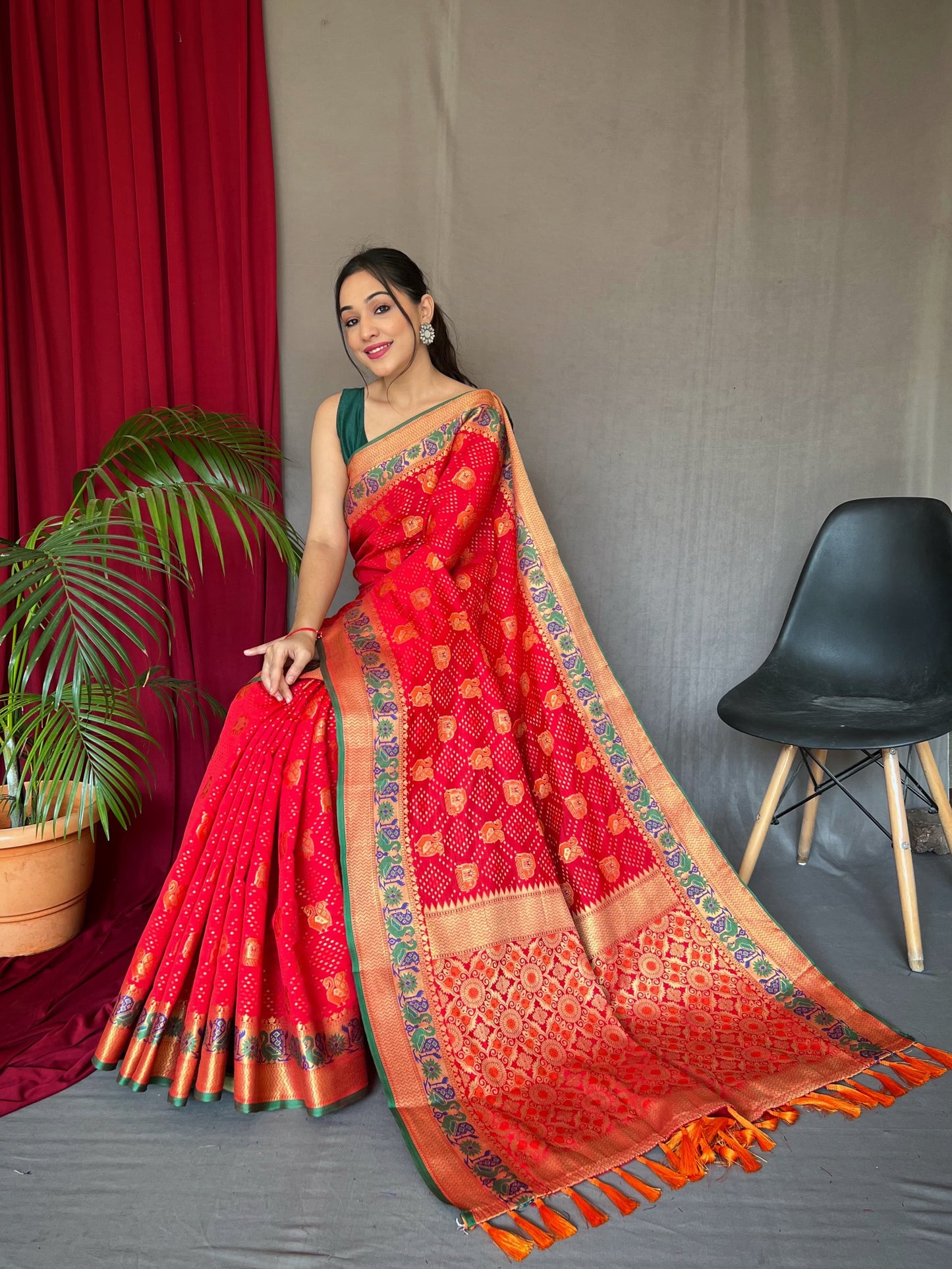Patola Silk Saree with Paithani & Meenakari Fusion