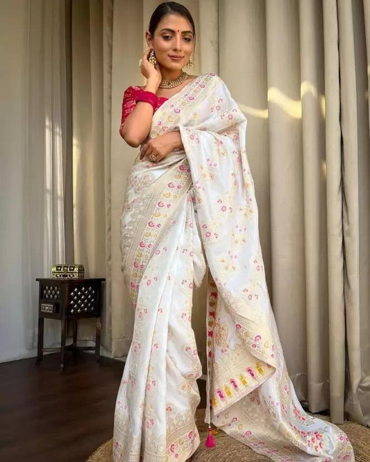Soft Lichi Silk Saree with Rich Pallu & Jacquard Weave