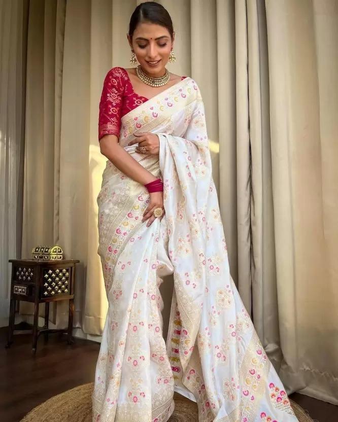 Soft Lichi Silk Saree with Rich Pallu & Jacquard Weave