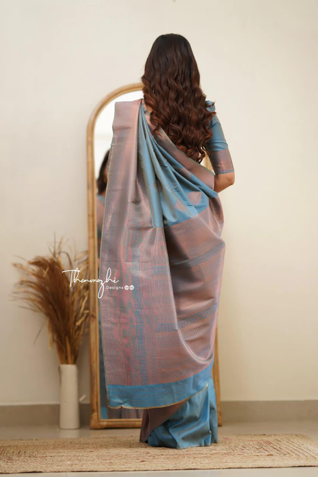 Soft Lichi Silk Saree with Rich Pallu & Jacquard Weave