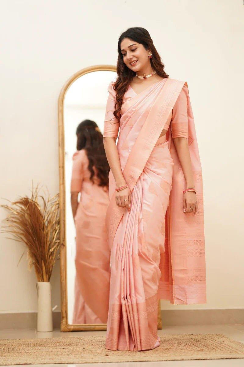 Soft Lichi Silk Saree with Rich Pallu & Jacquard Weave