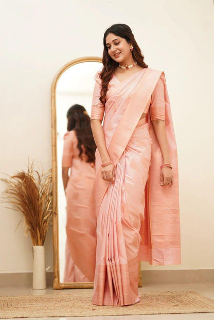 Soft Lichi Silk Saree with Rich Pallu & Jacquard Weave