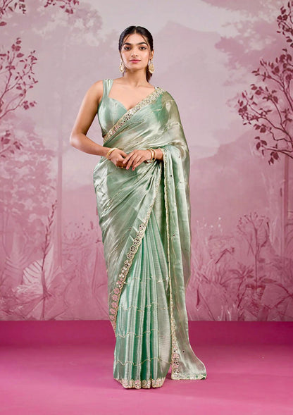Soft Burberry Silk with fine embroidery