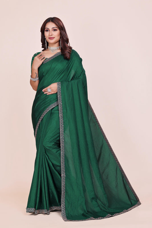 Bottle Green Premium Dola Silk