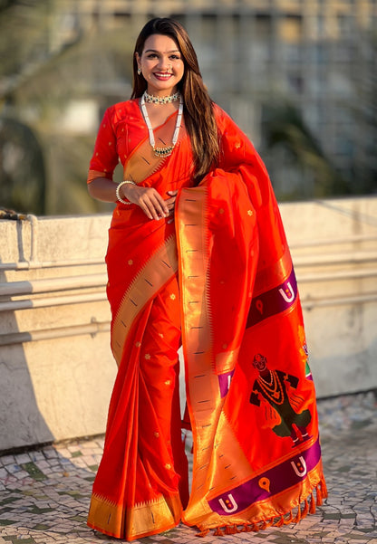 Paithani Vitthala Themed Silk