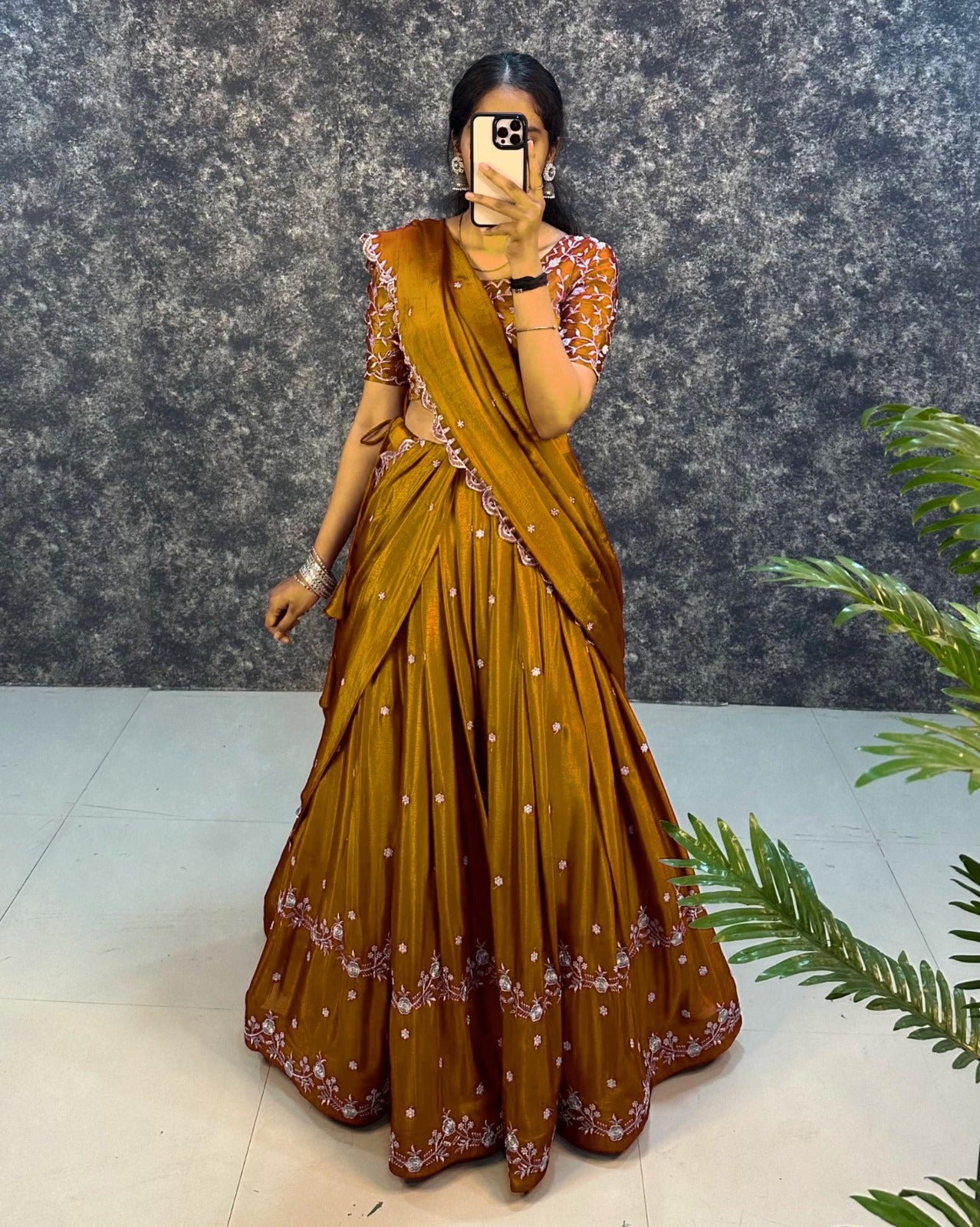 Designer Soft Chinon Silk Lehanga