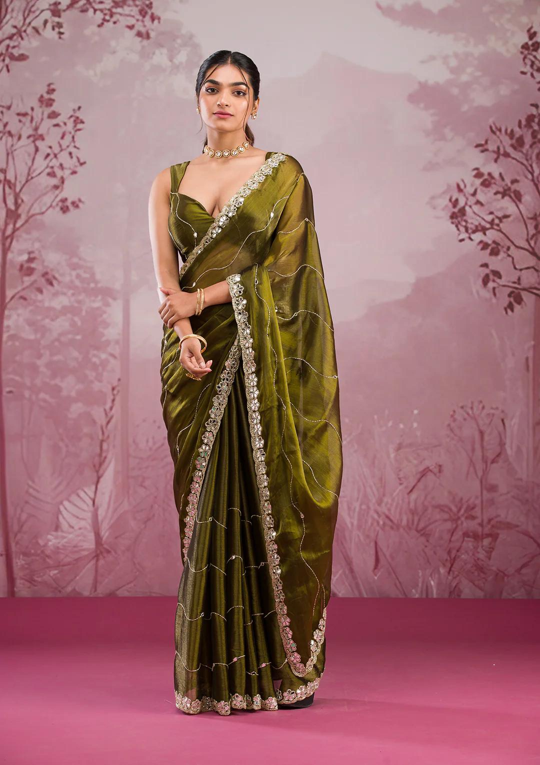 Soft Burberry Silk with fine embroidery