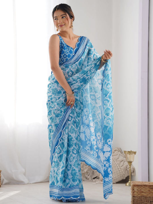 Printed Georgette Silk Saree