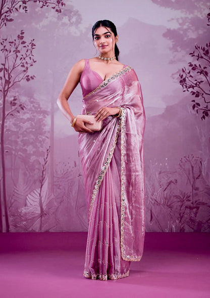 Soft Burberry Silk with fine embroidery