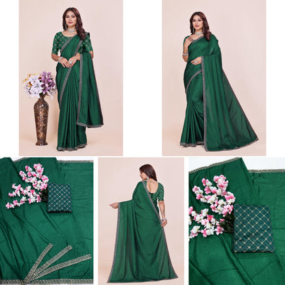 Bottle Green Premium Dola Silk
