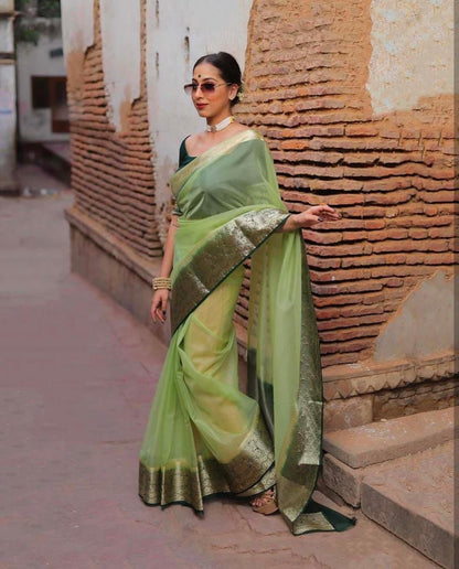 Soft Kora Organza Jacquard Saree