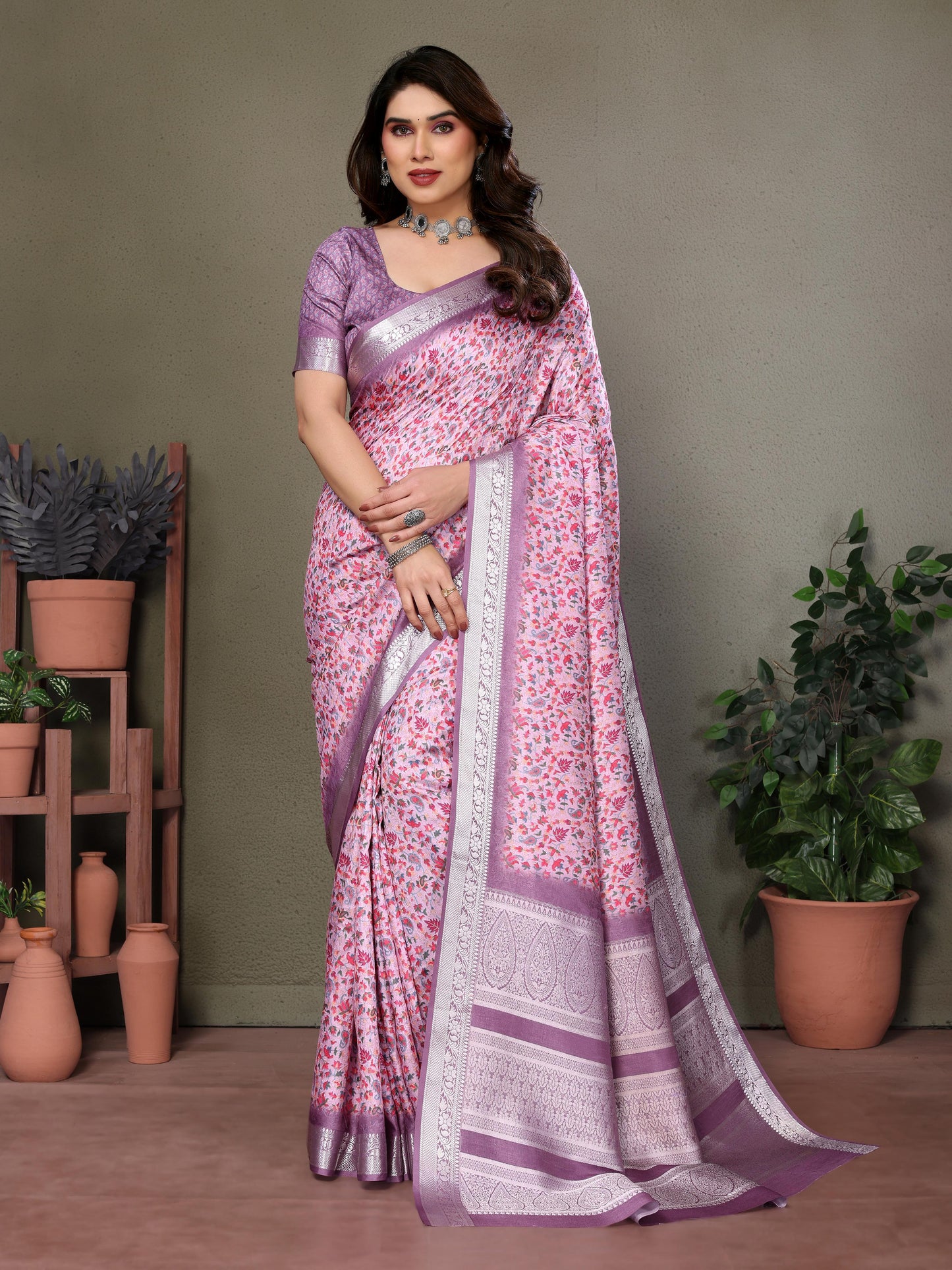 Vichitra Digital Print Soft Silk