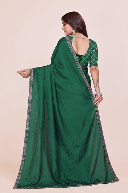Bottle Green Premium Dola Silk