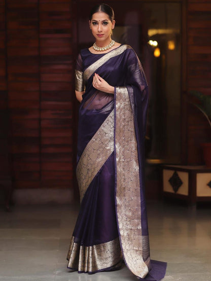 Soft Kora Organza Jacquard Saree