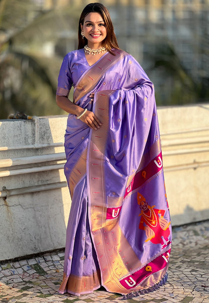 Paithani Vitthala Themed Silk