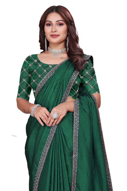 Bottle Green Premium Dola Silk
