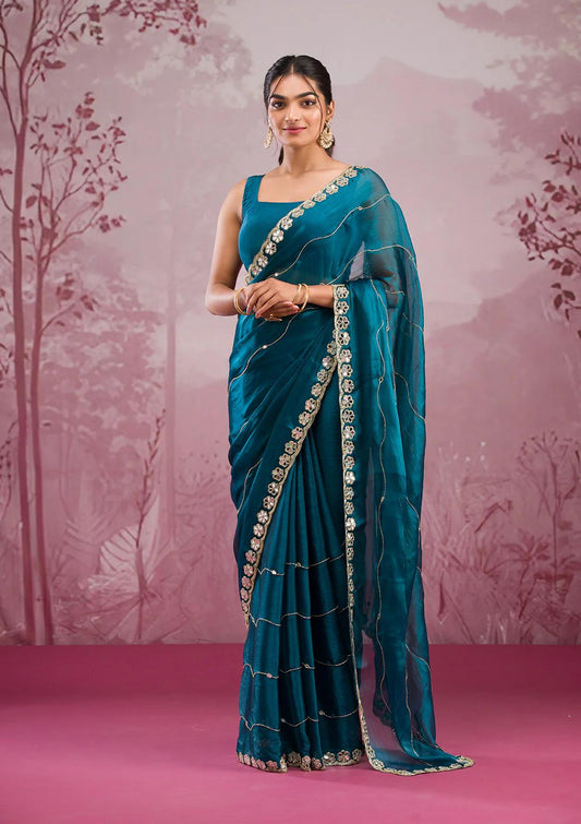 Soft Burberry Silk with fine embroidery